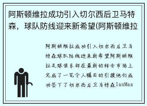 阿斯顿维拉成功引入切尔西后卫马特森，球队防线迎来新希望(阿斯顿维拉主教练特里)